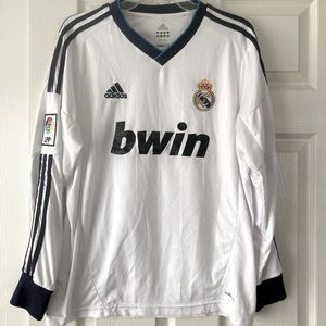 Authentic adidas Real Madrid 2012/2013 long-sleeved white home jersey